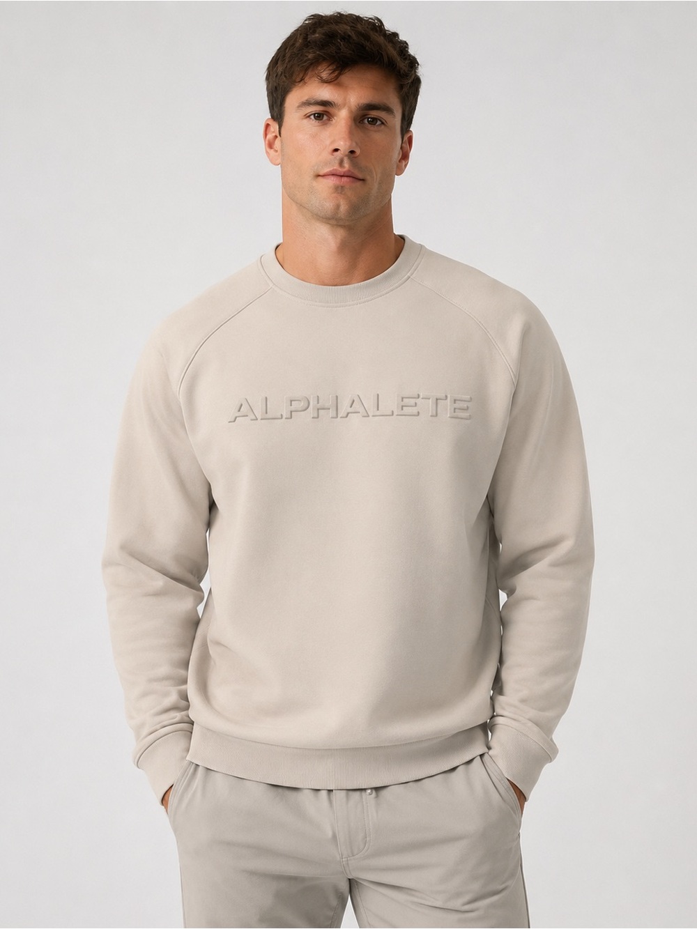 MENS NWT Alphalete SpacerTech Crew Tan